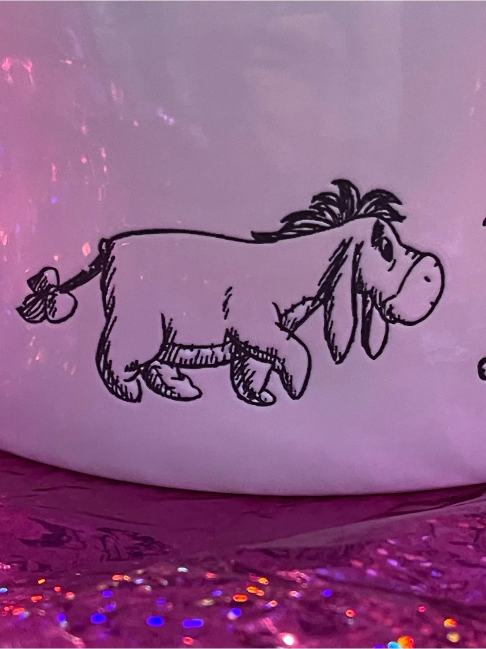 Rae Dunn Disney Winnie the Pooh & Friends White Pet Bowl with Black etched New!